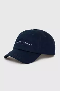 Хлопковая бейсболка Tommy Jeans, темно-синий