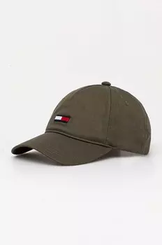 Хлопковая бейсболка Tommy Jeans, зеленый