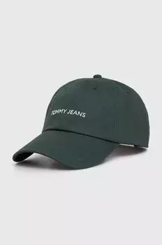 Хлопковая бейсболка Tommy Jeans, зеленый