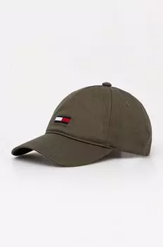 Хлопковая бейсболка Tommy Jeans, зеленый