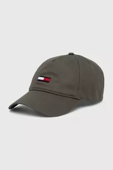 Хлопковая бейсболка Tommy Jeans, зеленый