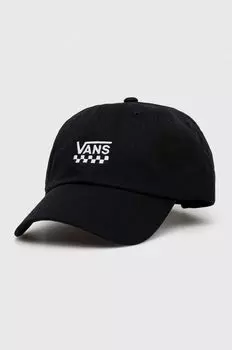 Хлопковая бейсболка Vans, черный