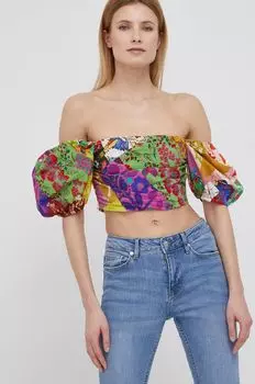 Хлопковая блузка Desigual, мультиколор