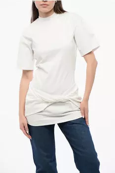 Хлопковая длинная футболка Off-White, белый