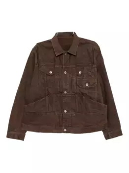 Хлопковая джинсовая куртка SACAI, коричневый