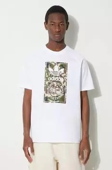 Хлопковая футболка adidas Originals, белый
