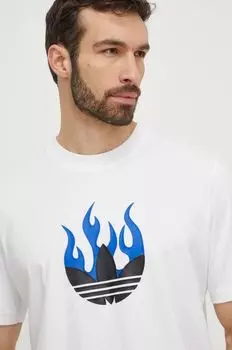 Хлопковая футболка adidas Originals, белый