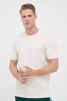 Хлопковая футболка adidas Originals, бежевый