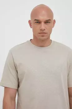 Хлопковая футболка adidas Originals, бежевый