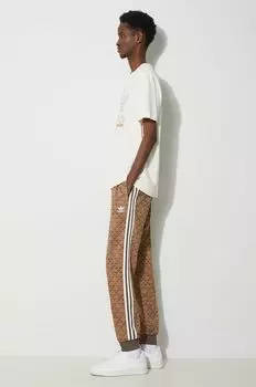 Хлопковая футболка adidas Originals, бежевый