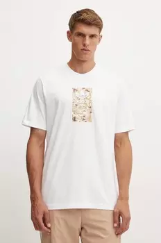 Хлопковая футболка adidas Originals, бежевый
