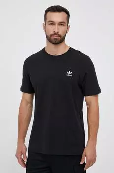 Хлопковая футболка adidas Originals, черный