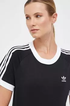 Хлопковая футболка adidas Originals, черный
