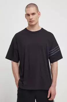 Хлопковая футболка adidas Originals, черный