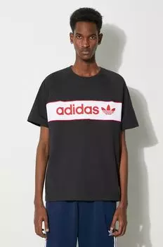 Хлопковая футболка adidas Originals, черный
