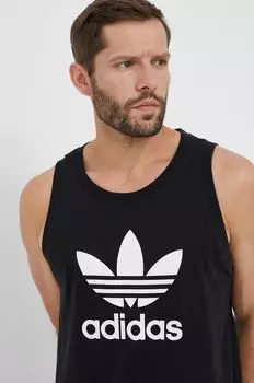 Хлопковая футболка adidas Originals, черный