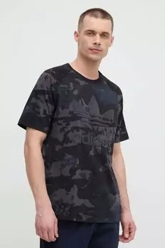 Хлопковая футболка adidas Originals, черный