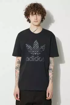Хлопковая футболка adidas Originals, черный