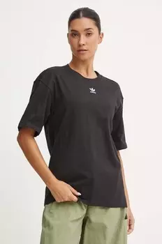 Хлопковая футболка adidas Originals, черный