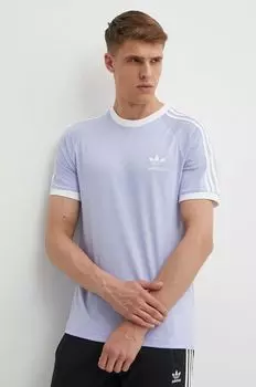 Хлопковая футболка adidas Originals, фиолетовый