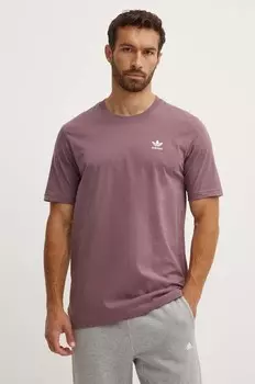 Хлопковая футболка adidas Originals, фиолетовый