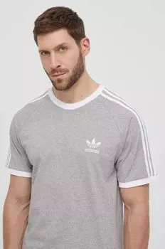 Хлопковая футболка adidas Originals, серый