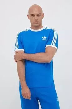 Хлопковая футболка adidas Originals, синий