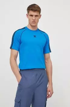 Хлопковая футболка adidas Originals, синий
