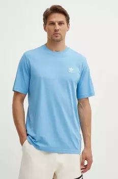 Хлопковая футболка adidas Originals, синий