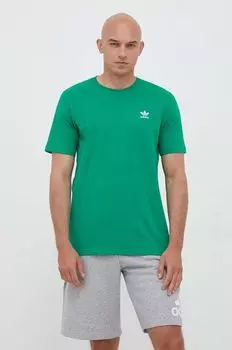 Хлопковая футболка adidas Originals, зеленый