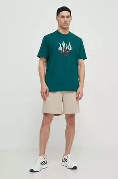 Хлопковая футболка adidas Originals, зеленый