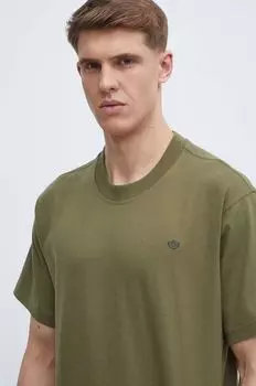 Хлопковая футболка adidas Originals, зеленый
