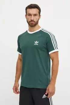 Хлопковая футболка adidas Originals, зеленый