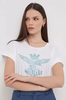 Хлопковая футболка Aeronautica Militare, белый