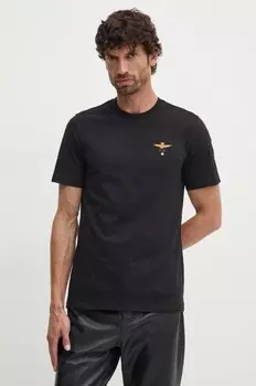 Хлопковая футболка Aeronautica Militare, черный