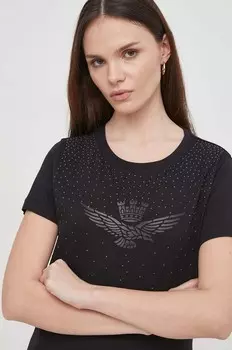 Хлопковая футболка Aeronautica Militare, черный