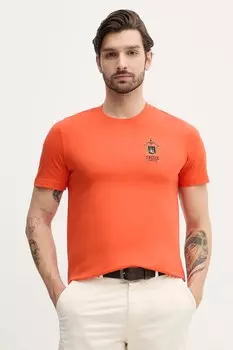 Хлопковая футболка Aeronautica Militare, оранжевый