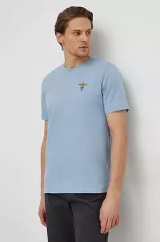 Хлопковая футболка Aeronautica Militare, синий