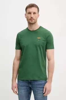 Хлопковая футболка Aeronautica Militare, зеленый