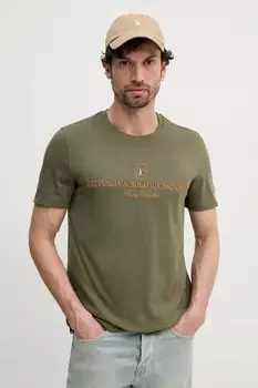 Хлопковая футболка Aeronautica Militare, зеленый