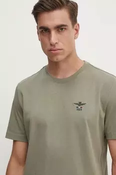 Хлопковая футболка Aeronautica Militare, зеленый