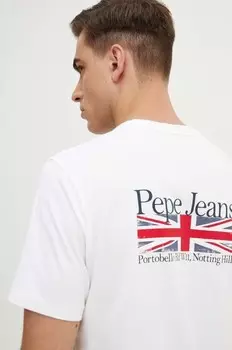 Хлопковая футболка ALFIE Pepe Jeans, белый
