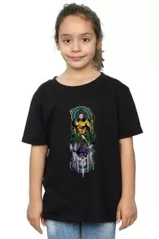 Хлопковая футболка Aquaman Ocean Master DC Comics, черный