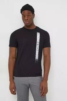 Хлопковая футболка Armani Exchange, черный