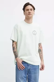 Хлопковая футболка Billabong, бирюзовый