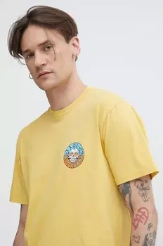 Хлопковая футболка Billabong, желтый