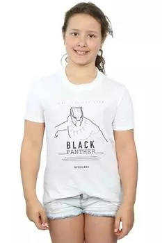 Хлопковая футболка Black Panther Long Live The King Marvel, белый