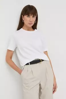 Хлопковая футболка BOSS, белый