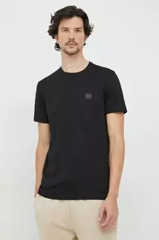 Хлопковая футболка BOSS BOSS CASUAL Boss, черный