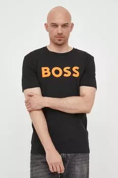 Хлопковая футболка BOSS BOSS ORANGE Boss, черный